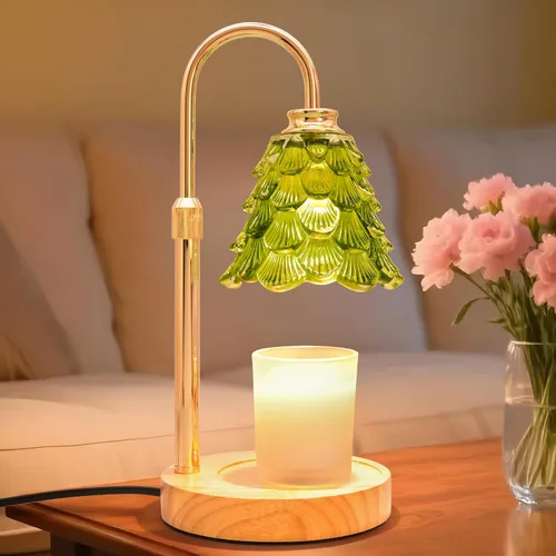 Vista 23 de XJZJY Lámpara calentadora de velas con regulador de temporizador, altura ajustable, calentador de cera de tulipán marrón, regalo de cumpleaños