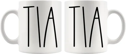 Vista 3 de Taza de café Tia, regalos para Navidad, cumpleaños, día de la madre/día del padre, taza de café familiar para Best Tia Ever - 11 onzas