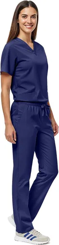 Vista 2 de Natural Uniforms - Juego de uniforme médico unisex, conjunto de camisa y pantalón (juego estándar de uniforme de trabajo)