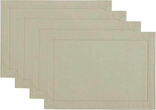 Vista 9 de Elrene Home Fashions Alison - Mantel de tela con diseño de bordado de ojo de buey y borde resistente a las arrugas, 132 x 70 cm, Rectangular