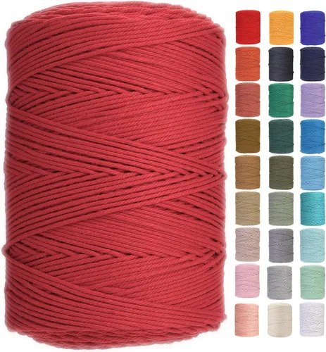 Vista 53 de Cuerda de macramé de 2 mm x 349 metros de cuerda de algodón natural para macramé, cuerda de macramé de color, cuerda de algodón suave, suministros