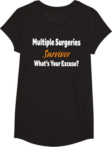 Vista 3 de Camiseta de regalo de cirugía múltiple para sobrevivientes de cirugía ¿Cuál es tu excusa?, Negro