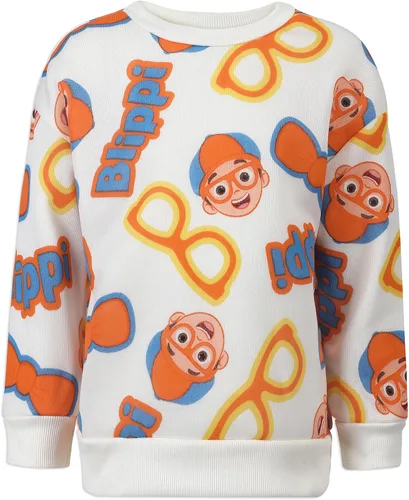 Vista 2 de Blippi Conjunto de sudadera y pantalones de 2 piezas para niños pequeños - BlancoNaranjaNegro