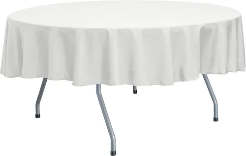 Vista 45 de Ultimate Textile Mantel redondo reversible Shantung Satin Majestic de 84 pulgadas, color rosa hielo