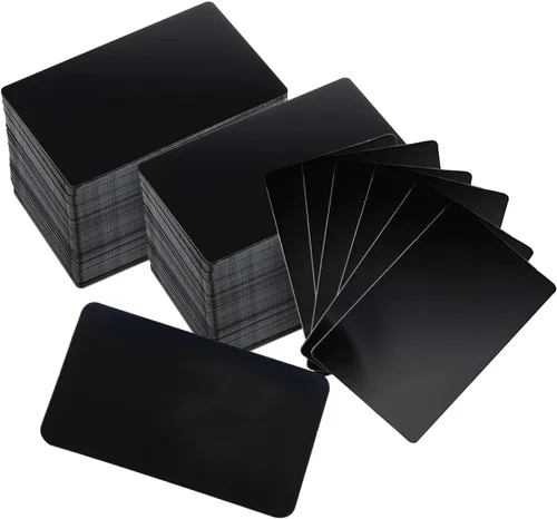 Vista 8 de 100 tarjetas de visita de metal en blanco, tarjetas de visita de aluminio en blanco, tarjetas de presentación en blanco para casa, oficina, cliente