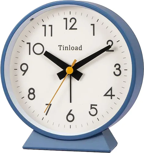 Vista 15 de Tinload Reloj despertador analógico retro antiguo de 4.5 pulgadas, funciona con pilas, pequeño reloj silencioso de mesita de noche, iluminado bajo