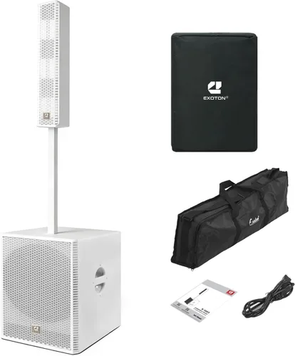Vista 10 de (Lanzamiento esperado: mediados de mayo) EXOTON S-1503 Line Array Column DJ System con subwoofer alimentado de 15 pulgadas, 2000 W, 125 dB SPL