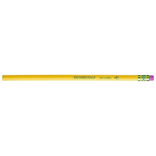Vista 6 de Ticonderoga® Lápices Tri-Write, con borradores, plomo #2, amarillo, paquete de 36 y lápices triangulares Tri-Write, carcasa de madera #2 HB suave
