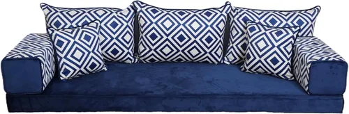 Vista 15 de arabicsofa Sofá de piso turco hecho a mano con almohadas de respaldo, cojines de piso árabes Diwan para sala de estar Negro