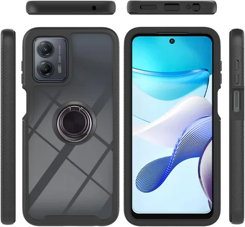 Vista 90 de Funda compatible con Xiaomi Poco X3 NFC, compatible con Xiaomi Poco X3 Pro/Poco X3 Ring Stand 3 en 1, color negro