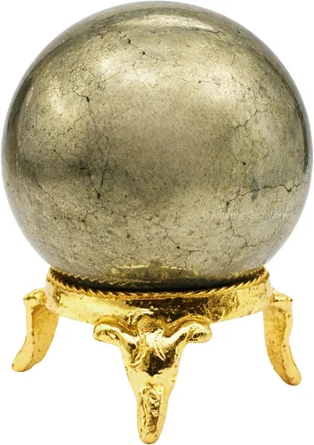 Vista 88 de Amazing Gemstone Bola de cristal de Amazonita con soporte, bolas de meditación de esfera de cristal de 2 pulgadas para brujería y bolas decorativas