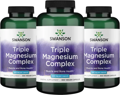 Vista 8 de Swanson Complejo Triple de Magnesio - Suplemento de Magnesio para el Cerebro, Energía, Huesos, Estrés, Músculos y Apoyo del Sueño* - Contiene