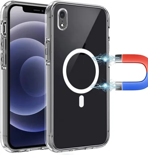 Vista 18 de Funda magnética transparente para iPhone 7 Plus, compatible con MagSafe, protección de grado militar, parte trasera dura resistente al amarillo