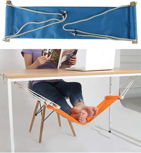 Vista 14 de Home-organizer Tech - Hamaca ajustable portátil para escritorio de esquina, oficina, reposapiés, mini hamaca para debajo del escritorio, hamaca