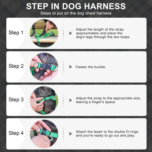 Vista 6 de BEAUTYZOO Step in - Juego de arnés para perro, collar y correa para perros pequeños, medianos y grandes, arnés para cachorro sin tirones, sin Beige