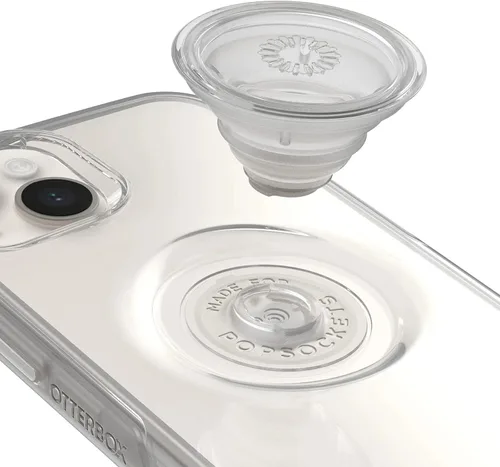 Vista 4 de OtterBox + Pop Symmetry Clear Series - Funda para iPhone 14 y iPhone 13 (Solo) - Embalaje no comercial - Transparente