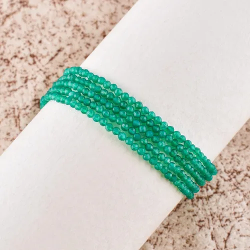 Vista 24 de Pulsera de piedras preciosas naturales, cuentas microfacetadas de 5 hebras, piedra energética, cristales curativos, chapado en plata, ajustable