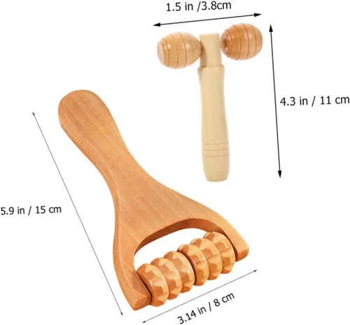 Vista 3 de 1 Unidades Rodillo Facial Cuerpo Er Auto Pierna Brazo Alivio de la Mano Pie Ers Masaje Masaje de Tejidos Masaje Mujeres Cuello Cara DIY Madera
