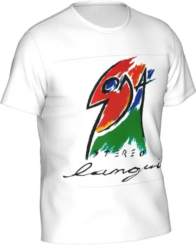 Vista 3 de Soda Stereo Logo T Shirt Men's Summer Tee Casual Short Sleeve 3D Print Tshirt