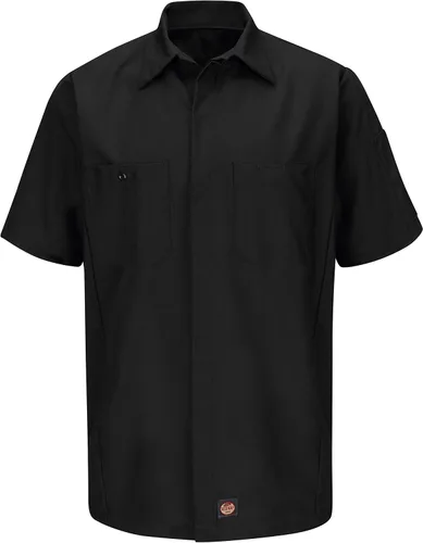 Vista 10 de Red Kap Camisa de Cuello Redondo de Manga Corta de Dos Tonos Carbón/azul (Charcoal/Royal Blue)