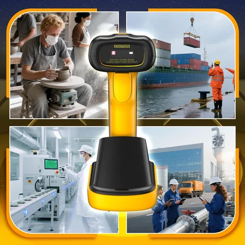 Vista 8 de NetumScan Escáner de código de barras QR Bluetooth industrial, IP67 impermeable y 7M a prueba de caídas, 2600 mAh inalámbrico 1D 2D escáner