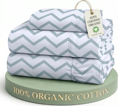 Vista 16 de LANE LINEN - Juego de 2 sábanas de fibras largas 100 % algodón orgánico, percal de fibras largas, ultrasuave y transpirable, para colchones de hasta