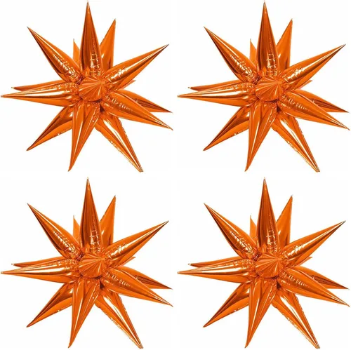 Vista 10 de 50 globos de aluminio negro con forma de cono de estrella grande de 26 pulgadas, globos de Mylar de estrella de explosión negra de 12 puntos 3D