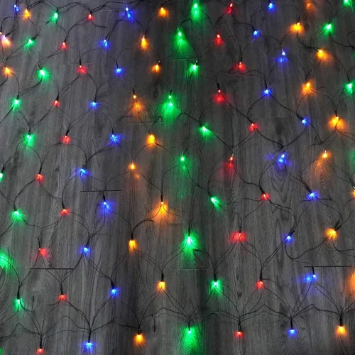 Vista 5 de Dazzle Bright - Red de luces de Navidad, 360 luces LED, 12 pies x 5 pies, cable verde impermeable, luces de malla conectables con 8 modos, Varios