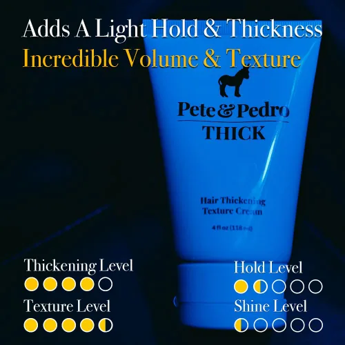 Vista 3 de Pete & Pedro THICK Hair Cream – Crema de peinado ligera, espesante y con textura, para cabello fino, fino y delgado, hombres y mujeres, añade