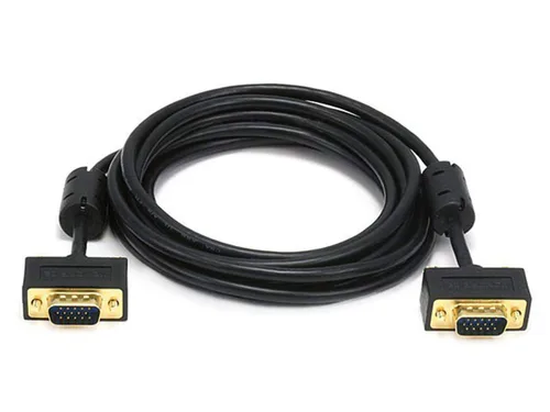 Vista 9 de Monoprice Cable de monitor ultra delgado SVGA 30/32AWG M/M de 1.5 pies con ferritas (conector chapado en oro)