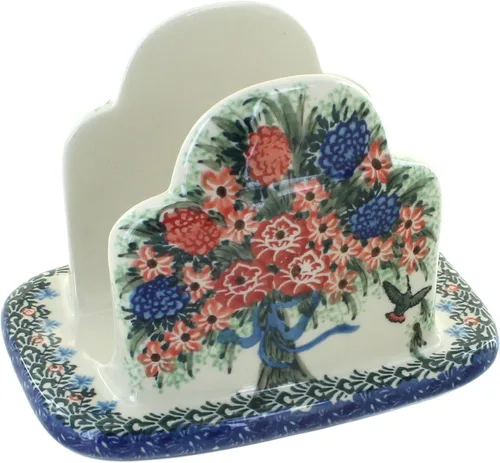 Vista 20 de Blue Rose Polish Pottery - Servilletero de Puntos Pequeños Azules - 5" x 5" - Servilleteros de Cerámica, Accesorios Decorativos para Mesa de Comedor