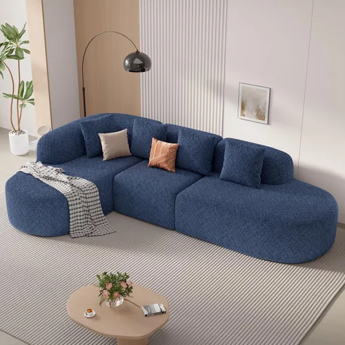 Vista 9 de Sofá modular modular de 114 pulgadas para sala de estar, moderno sofá modular con diván, sofá seccional en forma de L, no requiere montaje, beige
