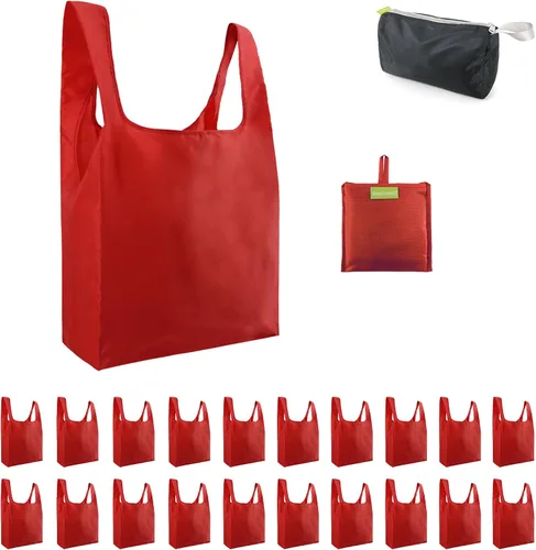 Vista 53 de BeeGreen Bolsas de comestibles reutilizables de Navidad con bolsa de almacenamiento con cremallera, paquete de 10 bolsas de compras reutilizables a