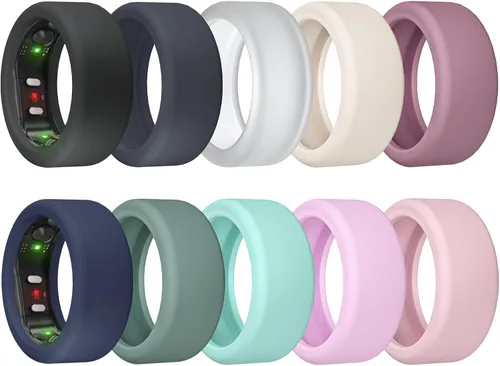 Vista 13 de Paquete de 10 fundas de anillo para RingConn Gen 3/Gen 2/Gen 1, protector de anillo de silicona elástica para RingConn Gen 2, accesorios
