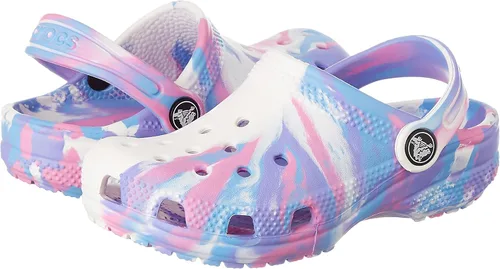Vista 6 de Crocs Zuecos clásicos unisex para niños con teñido anudado marmoleado