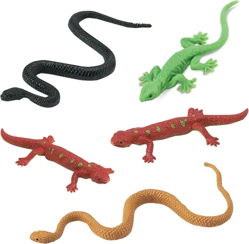 Vista 4 de Safari Ltd. Reptiles TOOB - 16 mini figuras pintadas a mano incluyendo serpientes, lagartos, iguanas y camaleones - Figuras de juguete educativo