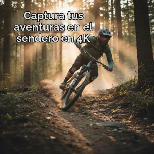 Vista 2 de Cámara de bicicleta 4K con seguimiento GPS, computadora de ciclismo y faro – Spedal S1 30FPS Action Cam con 6 ejes EIS, gran angular de 132°