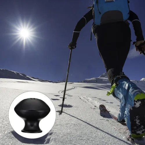 Vista 8 de Tapas universales para bastones de senderismo con brújula para caminar, escalar, accesorios para bastones de senderismo