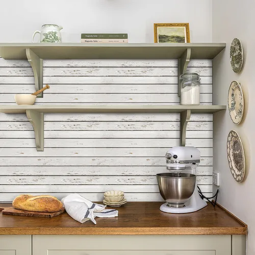 Vista 3 de Commomy 10 Piezas Paneles de Pared 3D de Madera Sintética para Despegar y Pegar -11.8"x11.8" Paneles de Madera Sintética 3D de PVC Ultraligeros