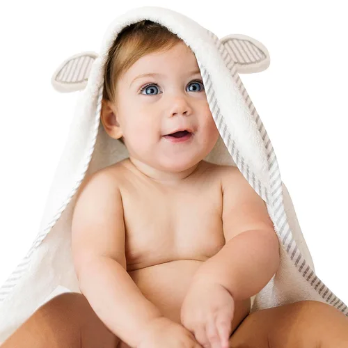 Vista 8 de San Francisco Baby Toallas para recién nacidos, toallas de baño con capucha para niños y niñas, toallas de baño para niños con capucha, color gris
