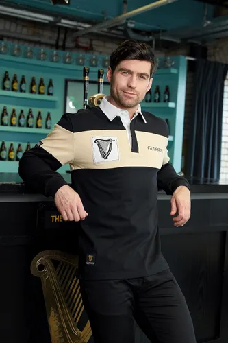 Vista 6 de Guinness Camiseta de rugby irlandés de manga larga para hombre, camiseta de rugby estilo polo para hombre, sudadera de cerveza