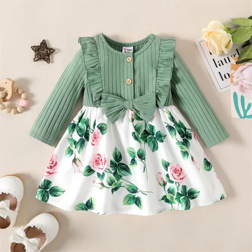 Vista 6 de PATPAT Baby Girl Dress Infant Girls Long Sleeve Baby Fall Winter Dress