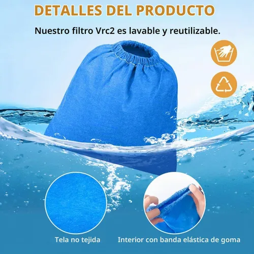 Vista 3 de 3 piezas de bolsa de filtro de tela para Armor All AA256 AA255 2.5 galones Shop VAC Microlined