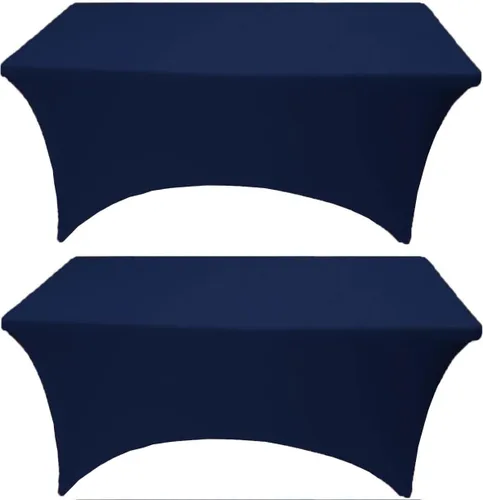 Vista 10 de Banquet Tables Pro Mantel rectangular plegable de elastano de 6 pies de largo, elástico, ajustado, para mesas de patio plegables de 30 pulgadas