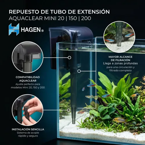 Vista 2 de AquaClear Tubo de extensión para 20, 30, 50 filtros de alimentación (el embalaje puede variar)