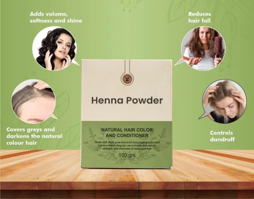 Vista 4 de Polvo de henna para el cabello Polvo de hojas de henna 100% naturales y herbales Solución orgánica para teñir el cabello gris Mujeres