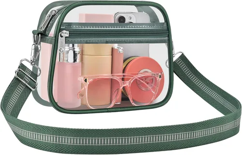 Vista 31 de Bolsa transparente para eventos de estadio, bolsa transparente para mujer, bolsa cruzada, correa de hombro ajustable para conciertos, deportes