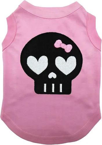 Vista 10 de Petitebella Camisa negra para perro con cara de calavera (huesos, XS)