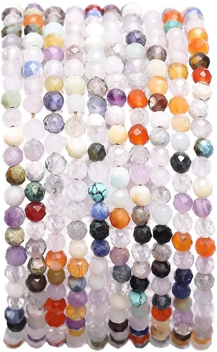 Vista 10 de BEADIA Cuentas de piedra natural africana de turquesa faceted rondelle 3x4mm semipreciosas sueltas para hacer joyas 38cm