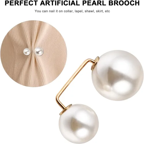Vista 5 de COHEALI 6 broches de imitación – Alfileres de seguridad antiexposición para mujer – Apretador de cintura para pantalones y faldas – Clips de Blanco